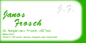 janos frosch business card
